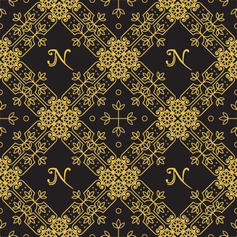 Gold Lineart Seamless Pattern Luxury Vector Vectors Graphic Art Designs