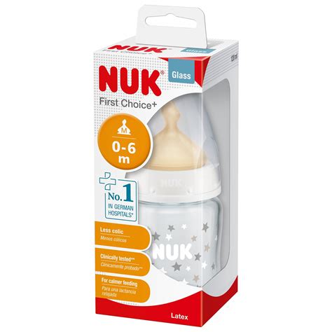 NUK Glass Bottle Latex Teat 120ml BabyPro