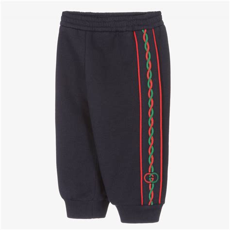 Gucci Boys Navy Blue Logo Joggers Childrensalon