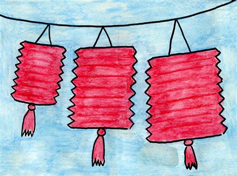 how to draw a chinese lantern