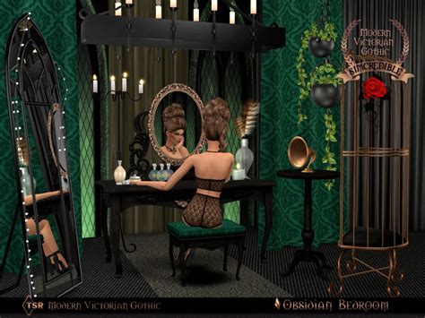 The Sims Resource Modern Victorian Gothic Obsidian Bedroom