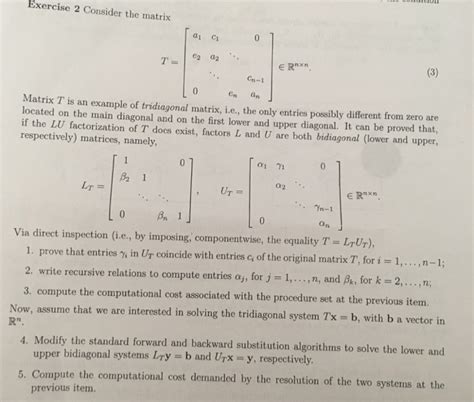 Solved Exercise 2 Consider The Matrix E2 A2 T E Rnxn Cn 1 Chegg