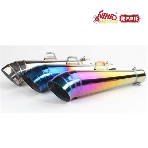 35 Bm003ss Universal Stainless Steel Muffler Silence Exhaust Pipe Motorcycle Scooter Motocross