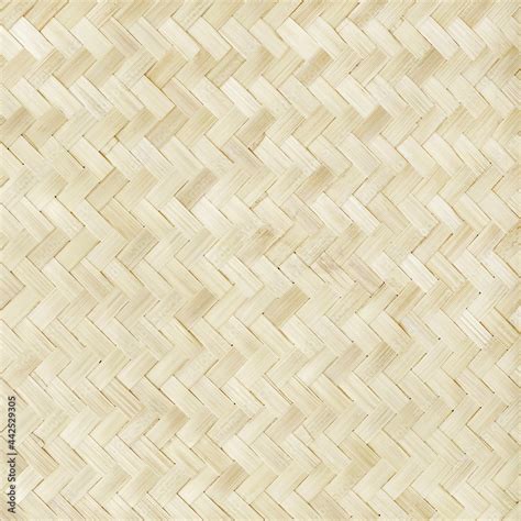 Old Bamboo Weaving Pattern Woven Rattan Mat Texture For Background And