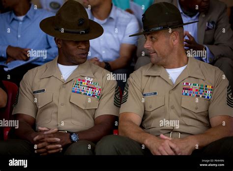 U S Marine Corps Sgt Maj James K Porterfield Left Outgoing