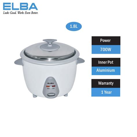 ELBA Rice Cooker 1 8L ERC 1866T SV Shopee Malaysia