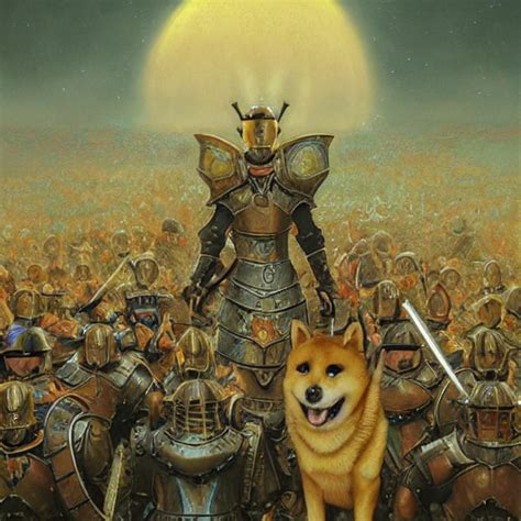 KREA AI Anthropomorphic Shiba Inu Is Army Of Knights Wear