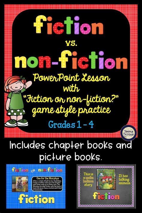 Fiction Vs Non Fiction Powerpoint Lesson And Practice Powerpoint Lesson Nonfiction Lessons