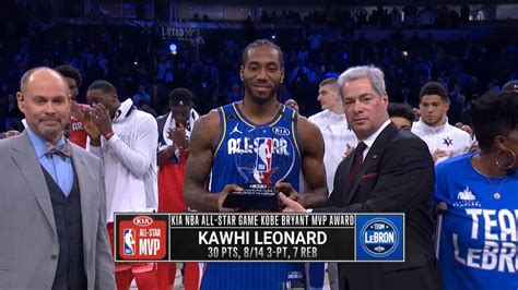 Kawhi Leonard Wins The First Ever Kobe Bryant All Star Game Mvp Award Youtube