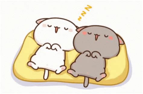 Animated Cat Peach And Goma Sleeping GIF | GIFDB.com