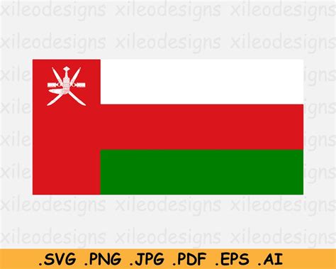 Oman Flag Svg Omani National Nation Country Banner Cricut Cut File