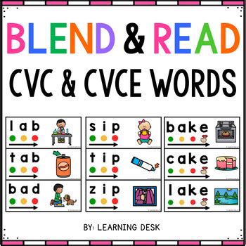 CVC And CVCE Words Blending Cards Word Mapping Phonics By Learning Desk