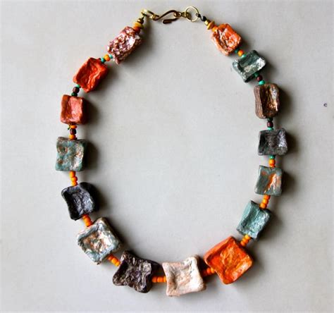 Handmade Paper M Ch Bead Necklaces Prishtina Street Style Paper