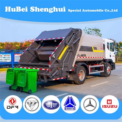 Tons M Waste Refuse Compactor Truck With Swing Arm Garbage