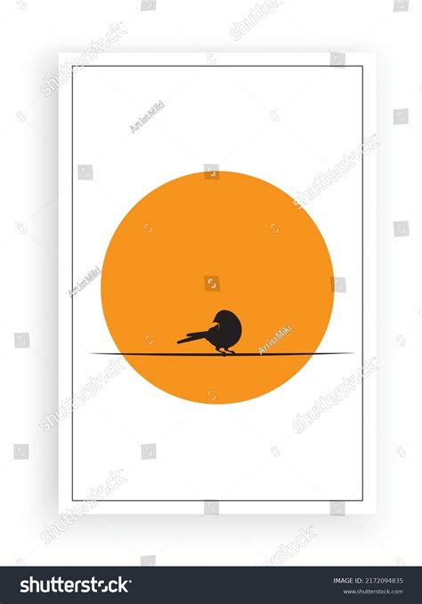 Bird On Wire Vector Wall Decor Stock Vector (Royalty Free) 2172094835 | Shutterstock