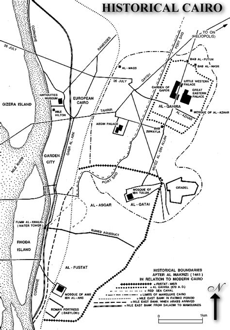 Map of Historic Cairo, Egypt