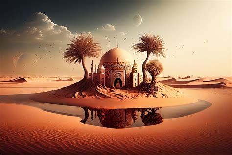 A Mosque In The Desert Background Free Graphic By Gfx Expert Team