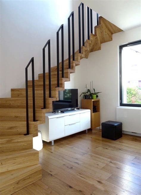 Escalier design avec contremarches bois et métal Linéa Idées escalier