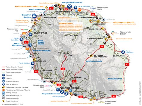 Carte de l île de la Réunion détaillée Voyage Carte Plan