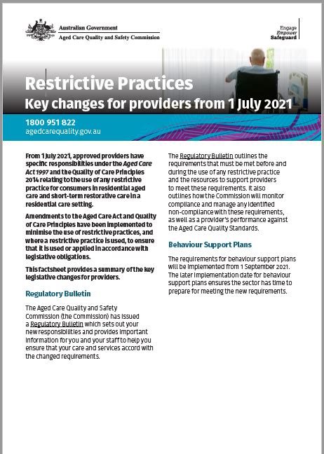 Restrictive Practices Key Changes For Providers From 1 July 2021