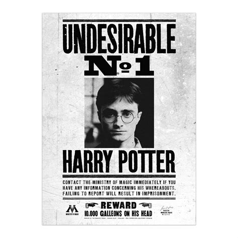 Harry Potter Wanted Notice Undesirable No Poster Minalima