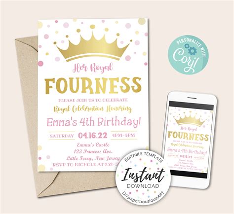 Princess Invitation Princess Birthday Invitation Princess - Etsy