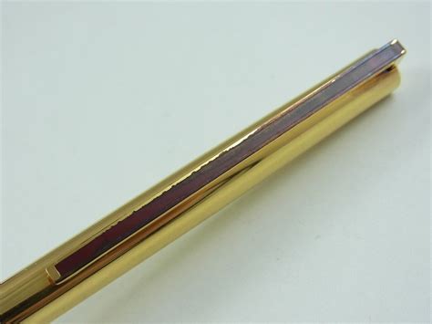 S T Dupont Classic Vermeil 925 Red Clip Ballpoint Pen Damaged HARD