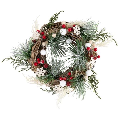 Northlight Frosted Pine And Berries Winter Foliage Mini Christmas