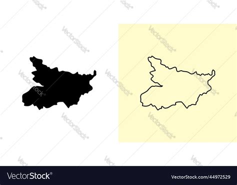 Bihar map india asia filled and outline map Vector Image