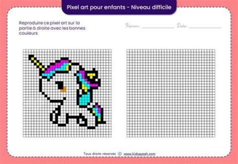 Pixel Art facile Licorne PDF magique à télécharger gratuitement