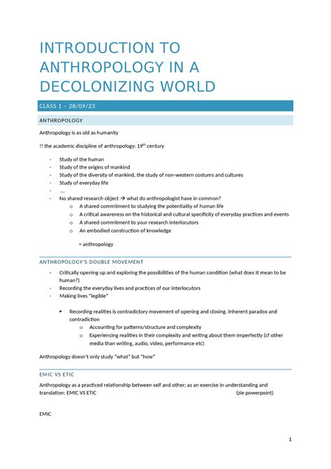 Introduction To Anthropology In A Decolonizing World Introduction To