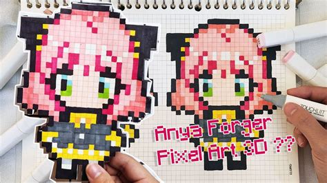 Anya Forger Minecraft Pixel Art D Easy Anime Drawing Youtube