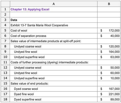 Solved A 1 Chapter 13 Applying Excel 2 3 Data 4 Exhibit Chegg