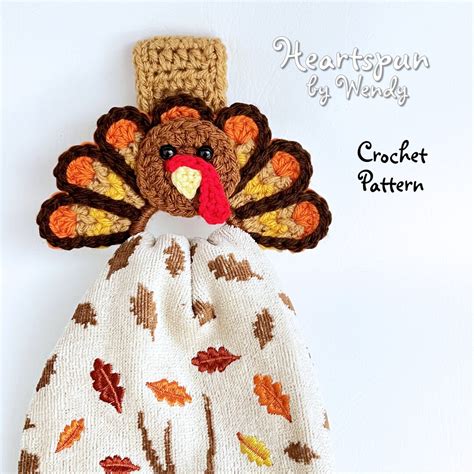 Crochet Pattern To Make A Turkey Towel Holder Ring With Fold Over Strap