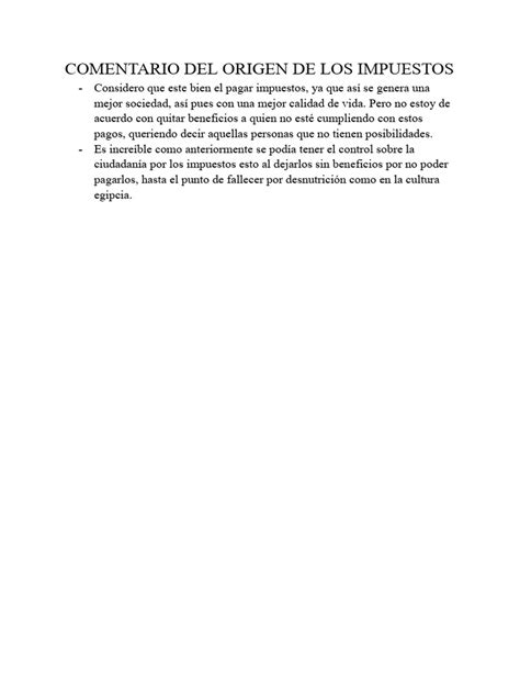 Comentario Del Origen De Los Impuestos Pdf