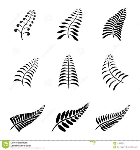 New zealand fern leaf tattoo and logo with maori style koru design ...