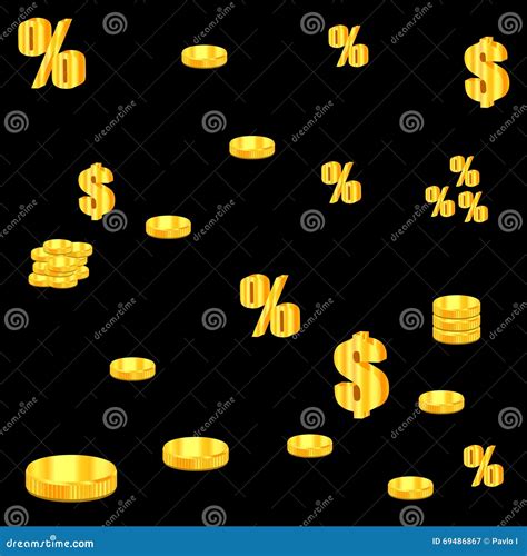 Golden Coins Illustration for Design Stock Vector - Illustration of ...