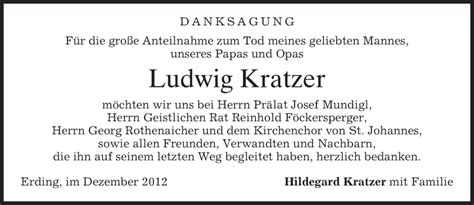 Traueranzeigen Von Ludwig Kratzer Trauer Merkur De