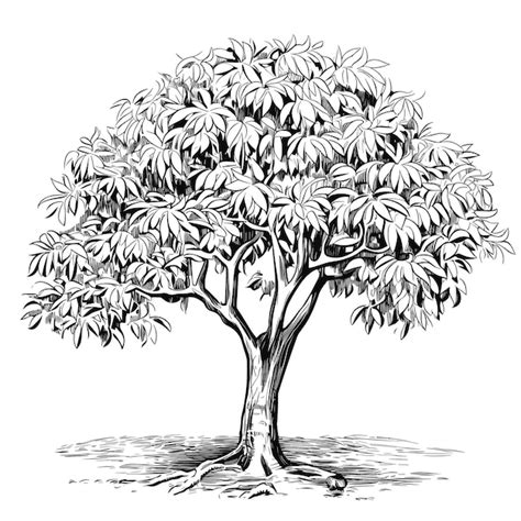 Premium Vector | Hand drawn sketch mango tree illustration