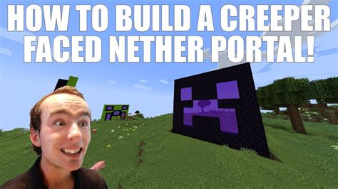 Minecraft How To Build A Creeper Face Nether Portal Youtube