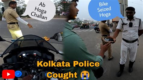 Kolkata Police Ne Pakar Liya 😰for Overspeeding And Wrong U Turn Cops Vs