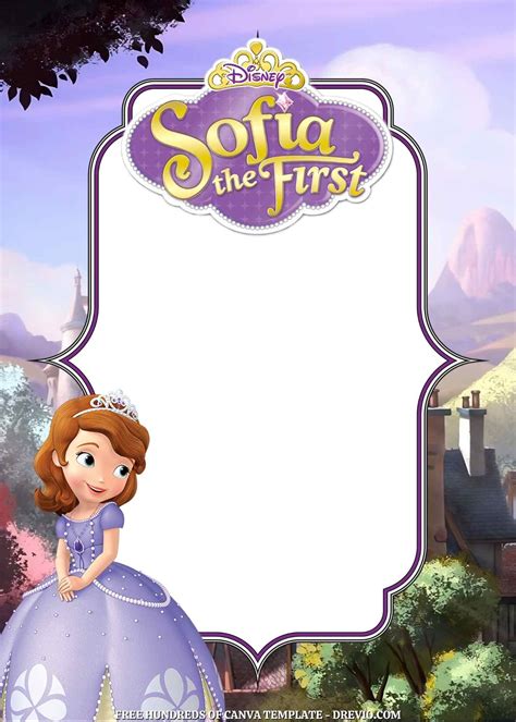 22 Sofia The First Canva Birthday Invitation Templates Sofia The