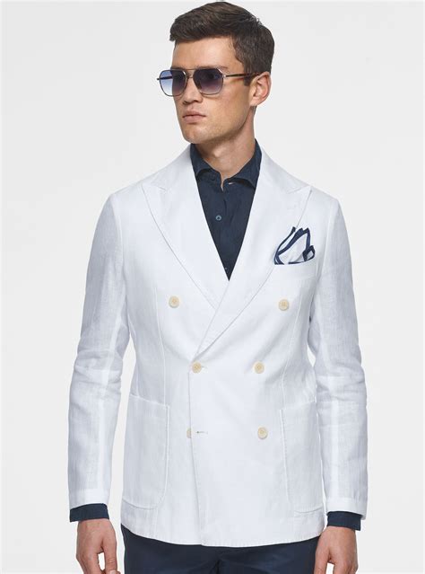 Pure Linen Double Breasted Blazer Gutteridgeeu Mens Blazers