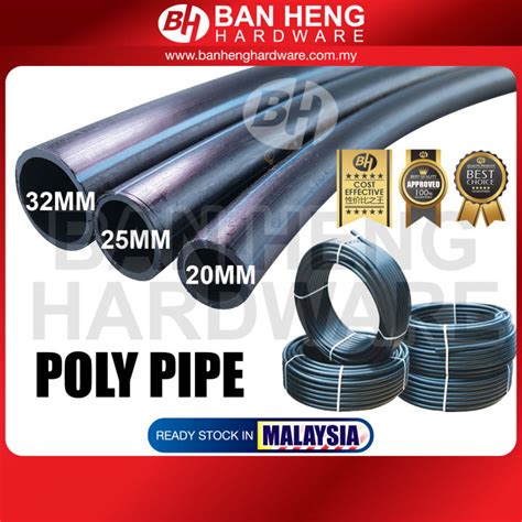 PRICE PER METER HDPE POLY PIPE 20MM 25MM 32MM SIRIM Lazada