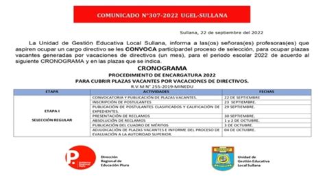 Vacantes Generadas Por Vacaciones De Directivos Noticias Unidad De