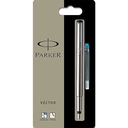 Parker Vector Stylo Plume En Acier Inoxydable Pointe Moyenne Amazon