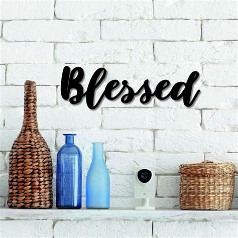 Blessed Metal Sign Metal Wall Art Blessed Sign Metal Words Metal