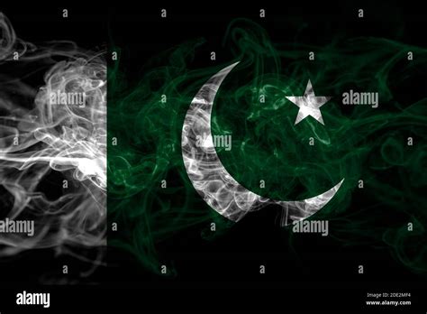 Pakistan Pakistani Smoke Flag Isolated On Black Background Stock Photo