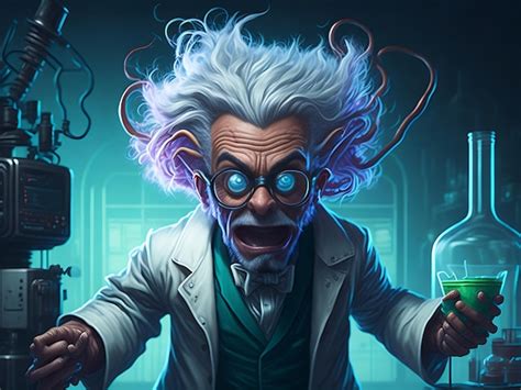 Premium AI Image Mad Scientist Or Crazy Professor Character In