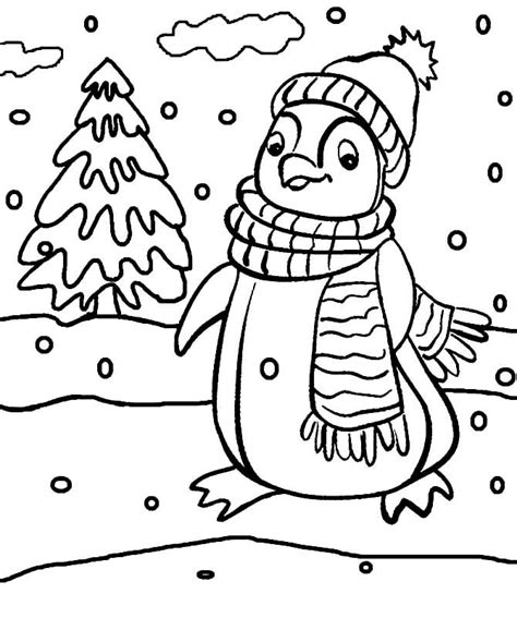 Pingüinos en el Hielo para colorear imprimir e dibujar ColoringOnly